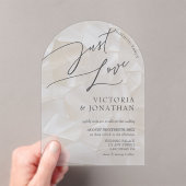 Modernes Weiß - nichts Extravagant nur Liebe Hochz Acryleinladungen (Insitu (Handheld))