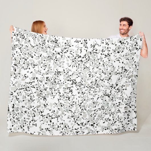 Modernes Weiß Terrazzo Fleecedecke (Beispiel)