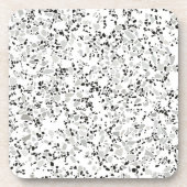Modernes Weiß Terrazzo Getränkeuntersetzer (Vorderseite)