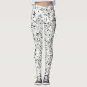 Modernes Weiß Terrazzo Leggings (Vorderseite)