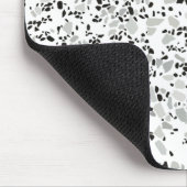 Modernes Weiß Terrazzo Mousepad (Ecke)