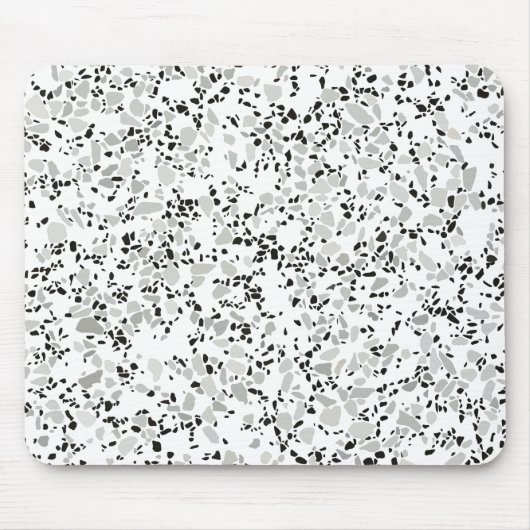 Modernes Weiß Terrazzo Mousepad (Vorne)