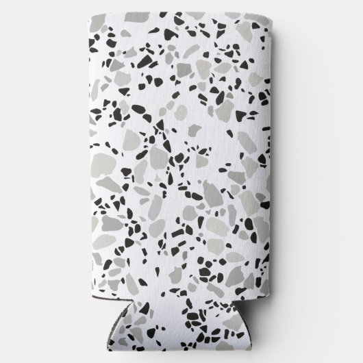 Modernes Weiß Terrazzo Selters Dosenkühler (Rückseite)