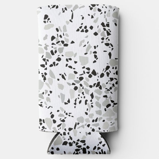 Modernes Weiß Terrazzo Selters Dosenkühler (Vorderseite)