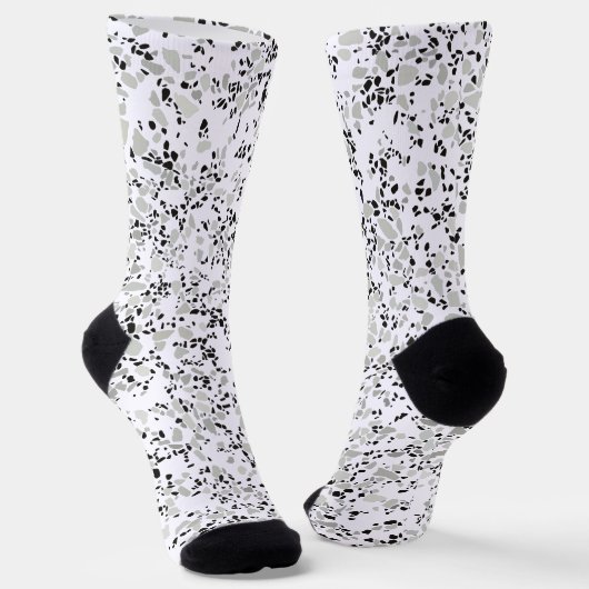 Modernes Weiß Terrazzo Socken (Gewinkelt)