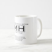 Modernes Weiß und Schwarz Beruflich Kaffeetasse (VorderseiteRechts)