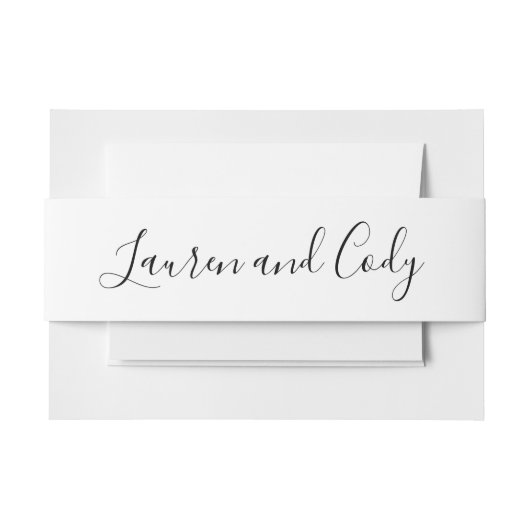 Modernes Weiß- und Schwarzes Skript Einladungsbanderole (Vorderseite Beispiel)