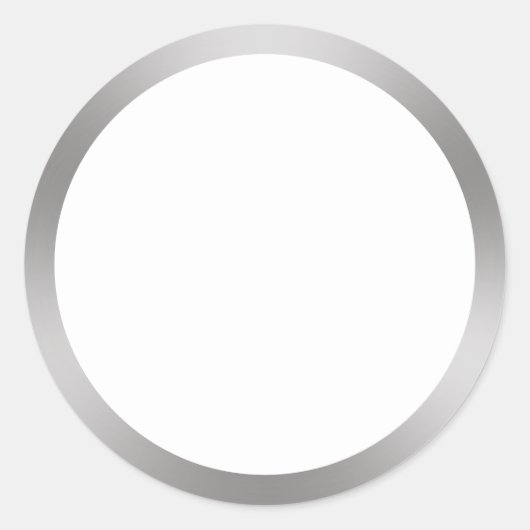 Modernes Weiß und Silber-Look Grenzen Runder Aufkleber (Vorderseite)