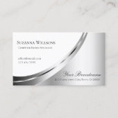 Modernes Weiß- und Silberdekor mit QR-Code-Elegant Visitenkarte (Vorderseite)