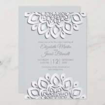 Modernes Weißbuch schneiden Mandala Virtual Weddin