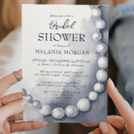 Modernes Weiße Perlen-Brautparty Einladung