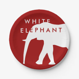 Modernes weißer Elefant-Feiertags-Party Pappteller
