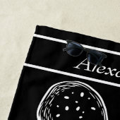 Modernes Weißer Oktopus Schwarz Strandtuch (Beispiel)