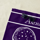 Modernes Weißer Ozean lila Strandtuch (Beispiel)