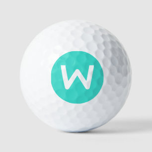 Modernes Weißes Anfangsschreiben   Türkisblau Golfball