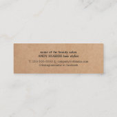 Modernes, weißes, bedrucktes Kraft Schwarzer Scher Mini Visitenkarte (Rückseite)