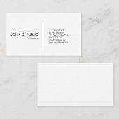 Modernes weißes berufliches einfaches elegantes visitenkarte (Vorne/Hinten)