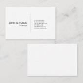 Modernes weißes berufliches einfaches elegantes visitenkarte (Vorne/Hinten)