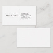 Modernes weißes berufliches elegantes glattes visitenkarte (Vorne/Hinten)