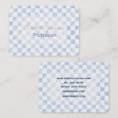 Modernes weißes blaues Prüfbrett-Muster Visitenkarte (Vorne/Hinten)