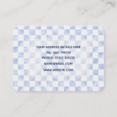 Modernes weißes blaues Prüfbrett-Muster Visitenkarte (Rückseite)