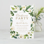 Modernes Weißes Blumenkraut Weihnachtsfest-Party Einladung (Stehend Vorderseite)