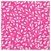 Modernes weißes Botanisches Leaf-Muster - Hot Pink Stoff (Nahaufnahme)