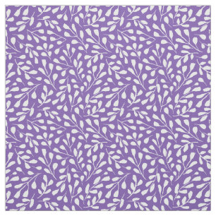 Modernes weißes Botanisches Leaf Muster Royal Lila Stoff