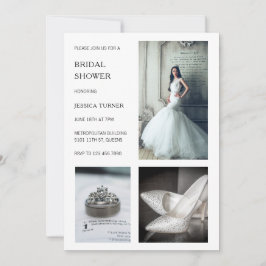 Modernes Weißes Brautparty Einladung