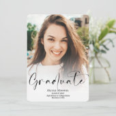 Modernes, weißes Drehbuch 2 Fotos Abschluss Ankündigung (Stehend Vorderseite)