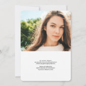 Modernes, weißes Drehbuch 2 Fotos Abschluss Ankündigung (Rückseite)