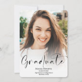 Modernes, weißes Drehbuch 2 Fotos Abschluss Ankündigung (Vorderseite)