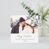 Modernes Weißes Foto froh Weihnachten (Stehend Vorderseite)