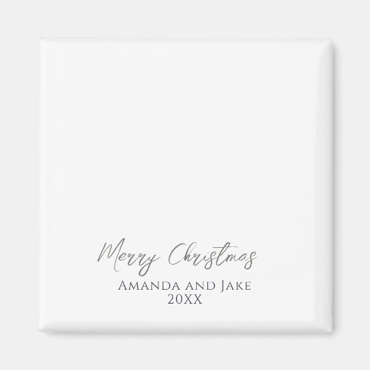 Modernes Weißes Foto froh Weihnachten Magnet (Vorne)