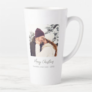 Modernes Weißes Foto froh Weihnachten Milchtasse