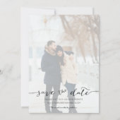 Modernes Weißes Foto Save The Date (Rückseite)