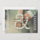 Modernes, weißes Foto und Hochzeit Einladung (Vorderseite)