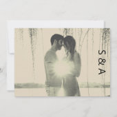 Modernes, weißes Foto und Hochzeit Einladung (Rückseite)