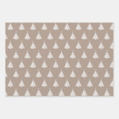 Modernes, weißes, gemuteltes Weihnachtsbaummuster Geschenkpapier Set (Vorderseite 3)
