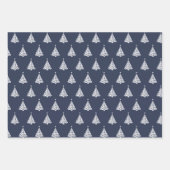 Modernes, weißes, gemuteltes Weihnachtsbaummuster Geschenkpapier Set (Vorderseite)