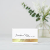 Modernes weißes Goldberufliches stilvolles Visitenkarte (Stehend Vorderseite)