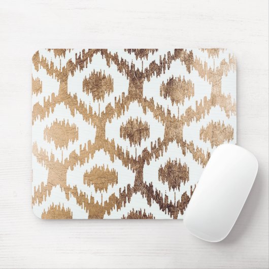 Modernes weißes handrawn ikat mousepad (Mit Mouse)