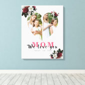 Modernes Weißes Herz Gestaltetes Geschenk für Mutt Leinwanddruck (Insitu (Holzboden))