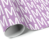 Modernes, weißes, individuelles Monogramm-Musterge Geschenkpapier (Rolleneckpunkt)