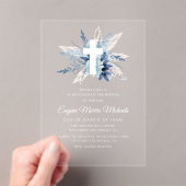 Modernes, weißes, kreuz-blaues Blumendekor Acryleinladungen (Insitu (Handheld))