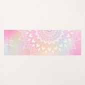 Modernes, weißes Mandala mädchenhaftes Regenbogenm Yogamatte (Vorderseite (Horizontal))