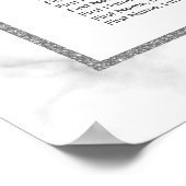 Modernes, weißes Marmor-Hochzeitsdiagramm Poster (Ecke)