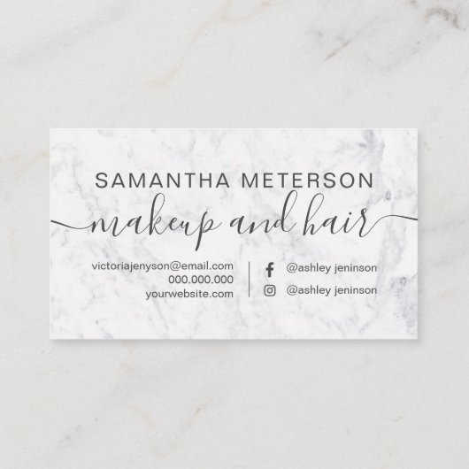 Modernes, weißes Marmor mit modernem beruflich Terminkarte (Rückseite)