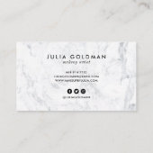 Modernes, weißes Marmor rot rosa chic gold geometr Visitenkarte (Rückseite)