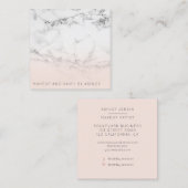 Modernes weißes Marmorombre Make-up beruflich Quadratische Visitenkarte (Vorne/Hinten)